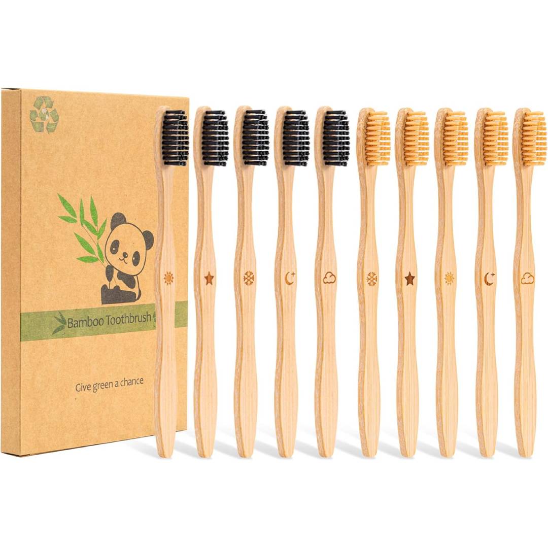 Goaycer Bamboo Toothbrushes -Medium Manual Toothbrush