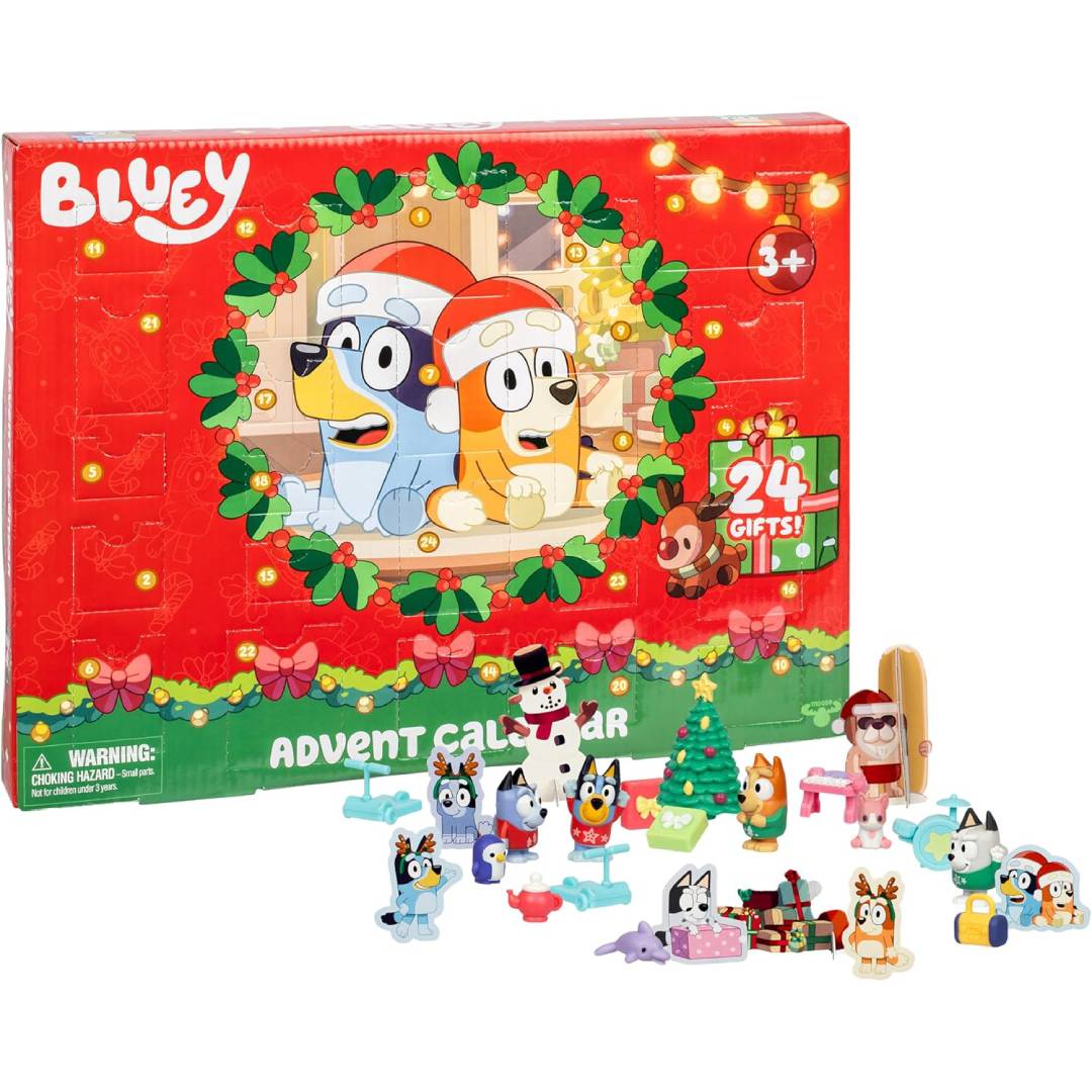 Bluey Advent Calendar, Find 4 Mini Figures, Bingo