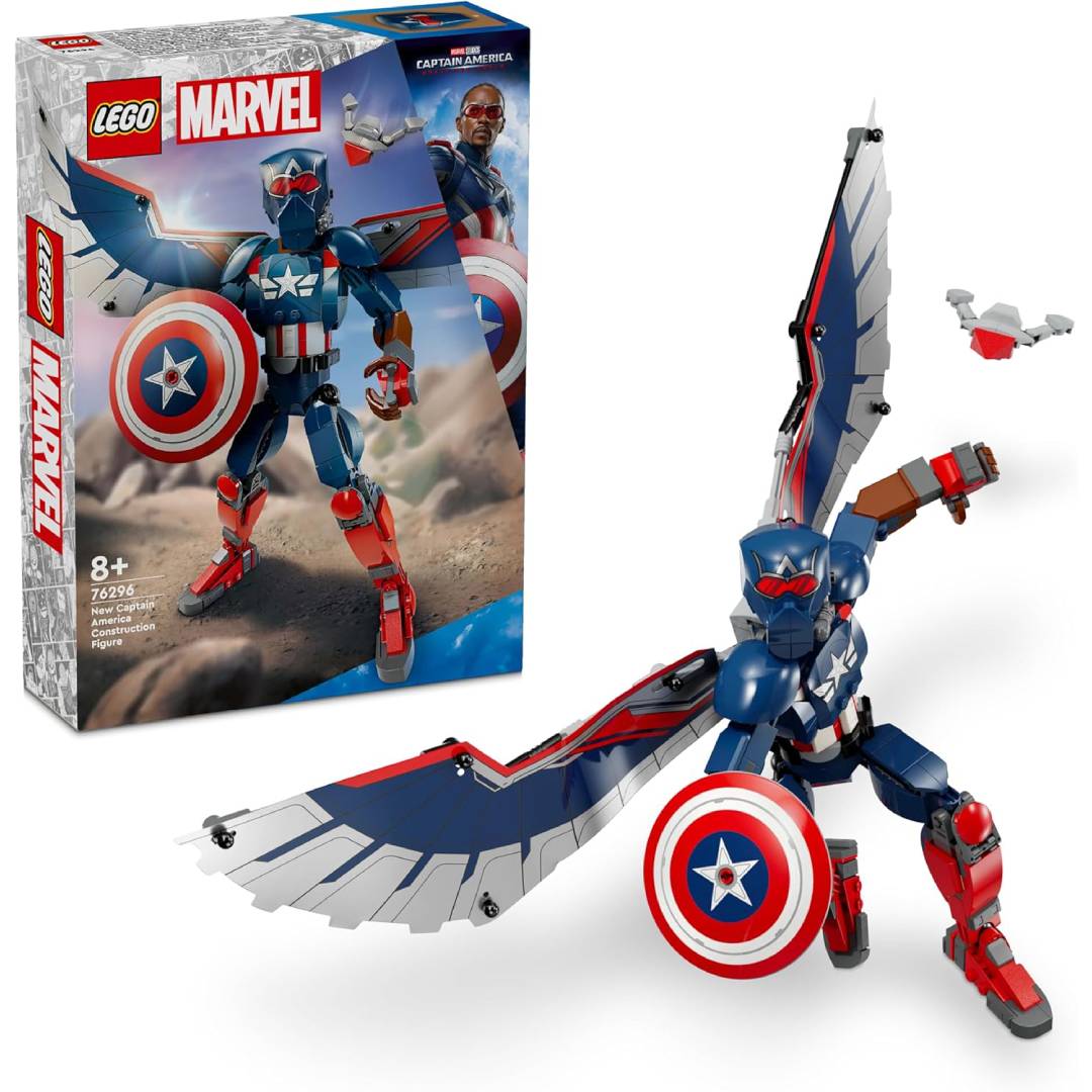 LEGO Marvel New Captain America Construction Figure, Superhero Toy for Children