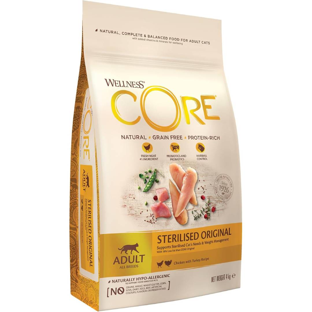 Wellness CORE Sterilised Original, 4kg, Chicken & Turkey