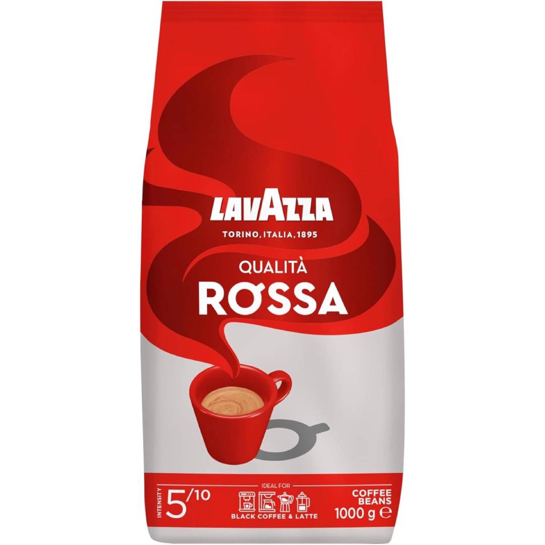 Lavazza, Qualità Rossa, Coffee Beans, with Aromatic Notes of Chocolate and Dried Fruit, Arabica and Robusta