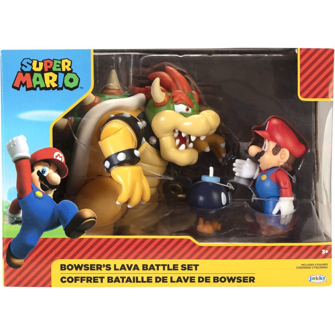World of Nintendo Bowsers Lava Battle Set Action Figures