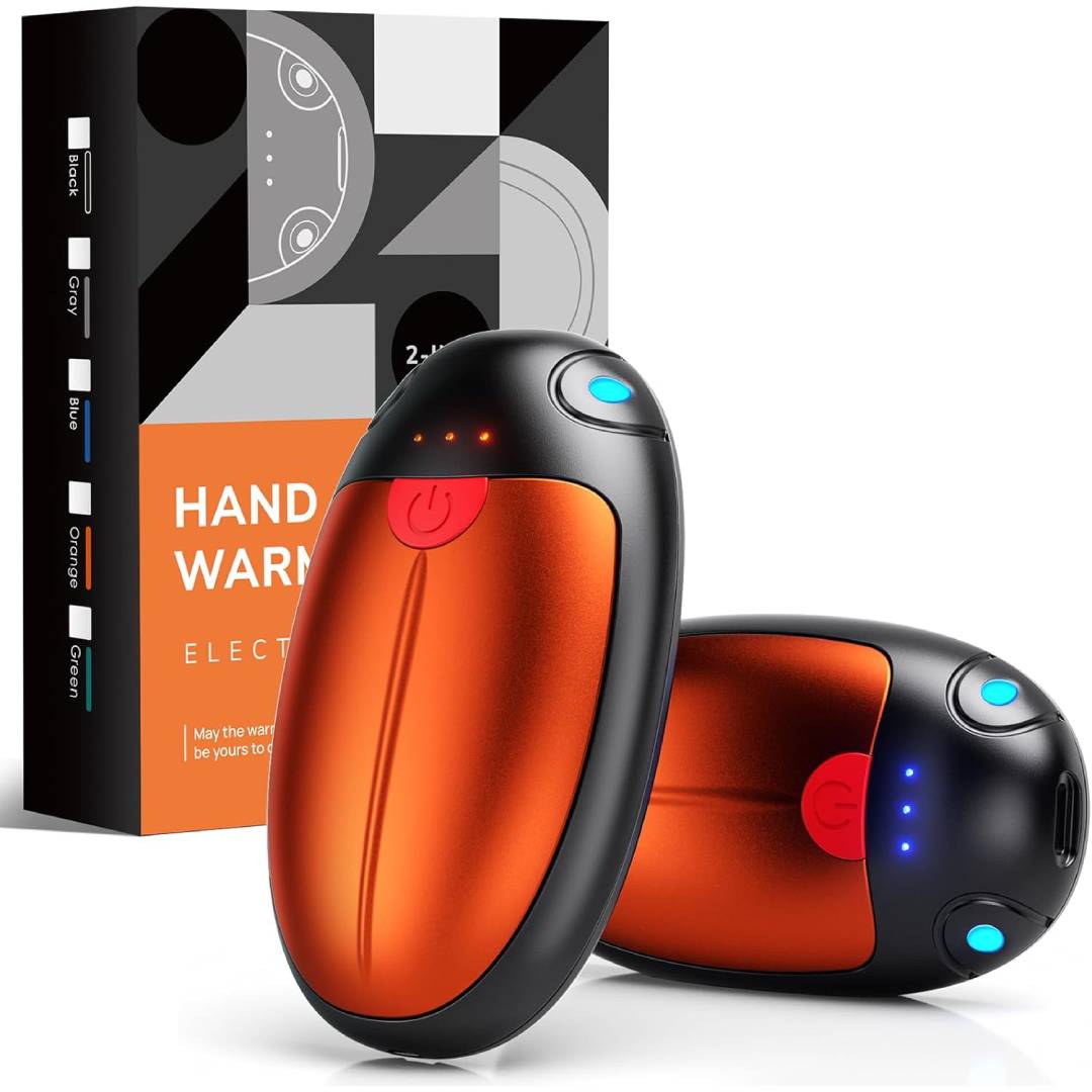 VTHW Hand Warmers Rechargeable 2 Pack, Electric Hand Warmers Reusable, USB Hand Warmer 20 Hrs Warmth 3 Levels Heat, Portable Pocket Handwarmers for Hiking Golf Raynaud's Arthritis