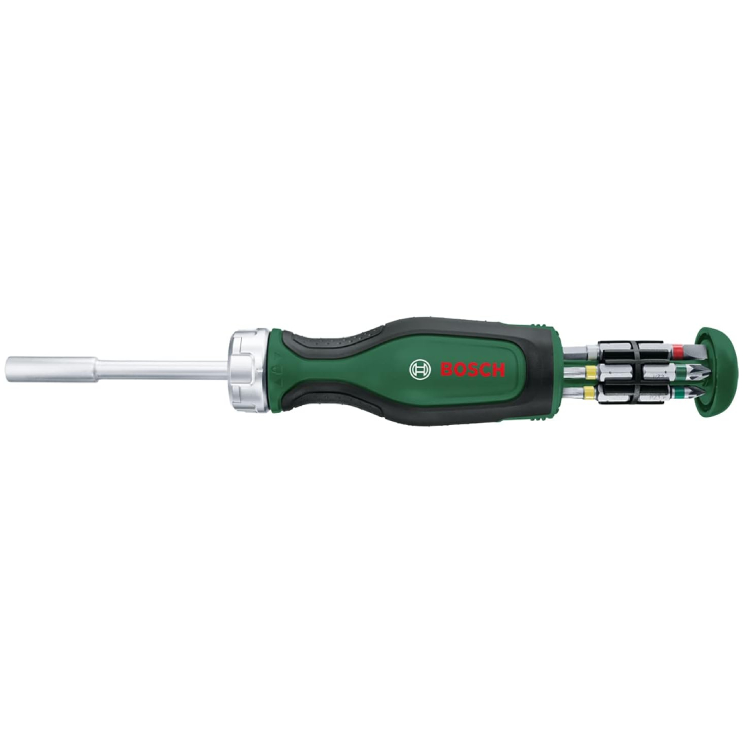 bosch ratchet screwdriver 12 bits