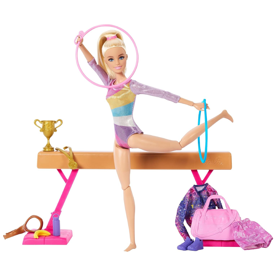 Barbie gymnastics play set balance beam