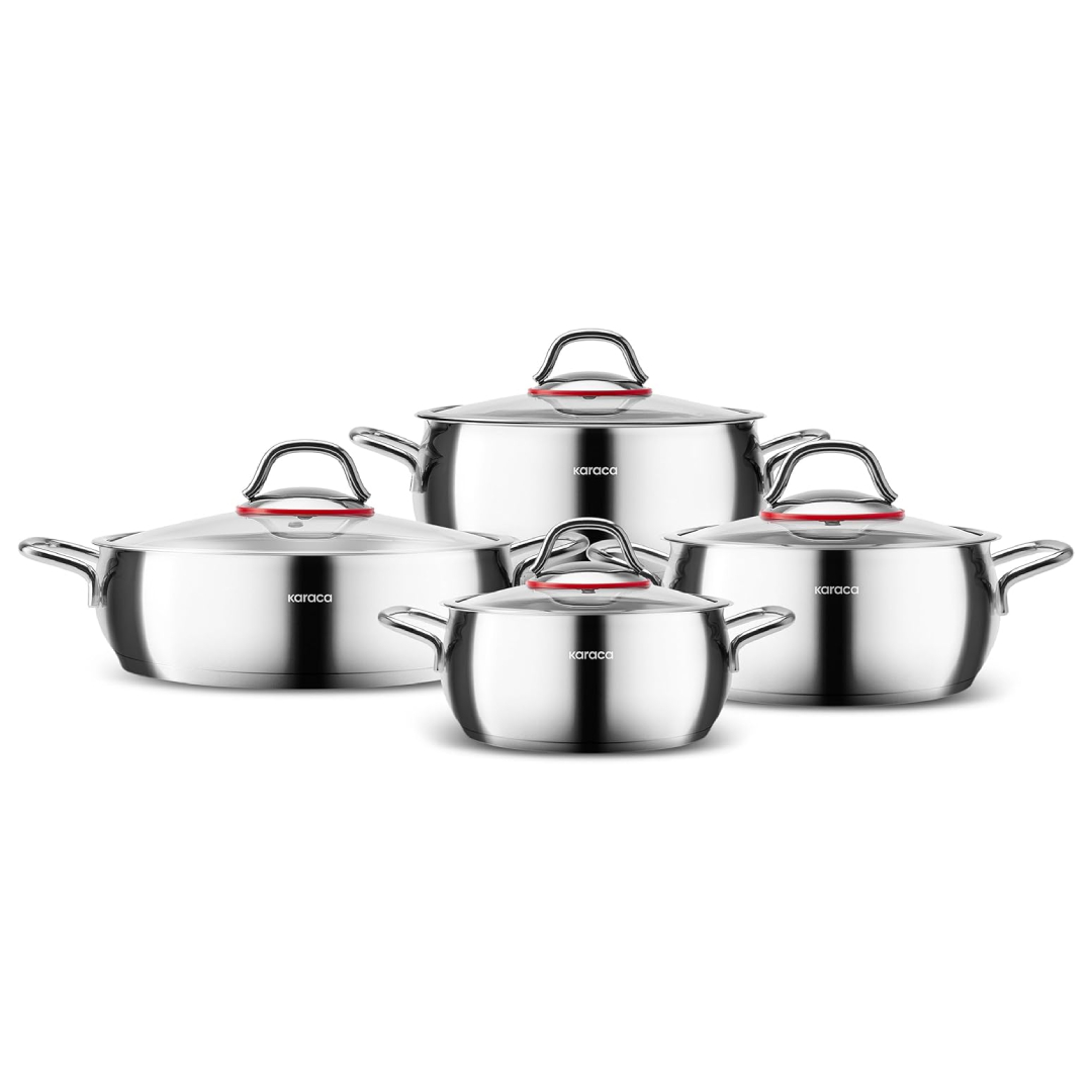 Karaca stainless steel cookware set 8 piece
