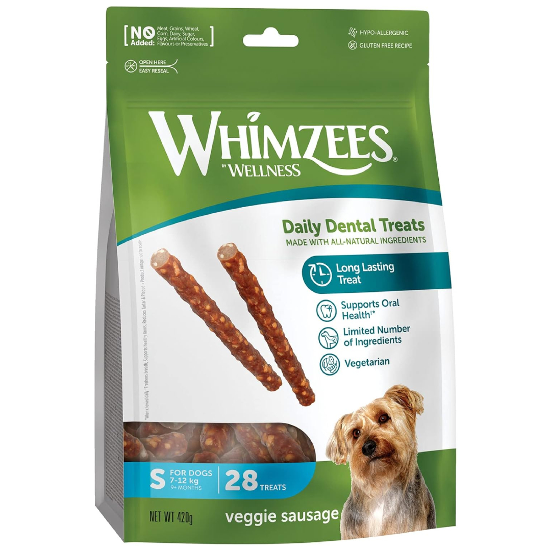whimzees veggie sausage dental sticks
