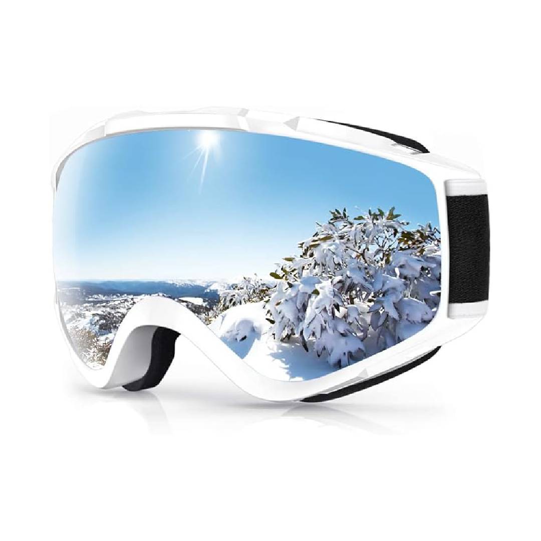 Findway Ski Goggles Snowboard Goggles for Glasses Wearers Men Women Adults Teenagers OTG UV Protection Compatible Helmet Anti Fog Ski Goggles Spherical Mirrored