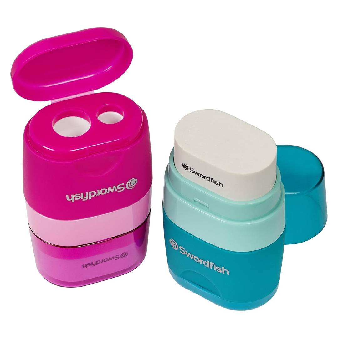 Swordfish Twin Combo Pencil Sharpener and Eraser Pack of 1