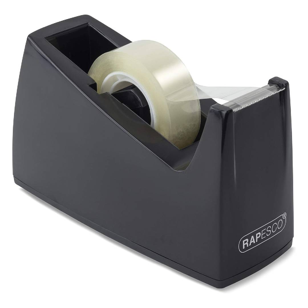 Rapesco RPTD30BK 300 Tape Dispenser for Rolls with 1" (25 mm) Core
