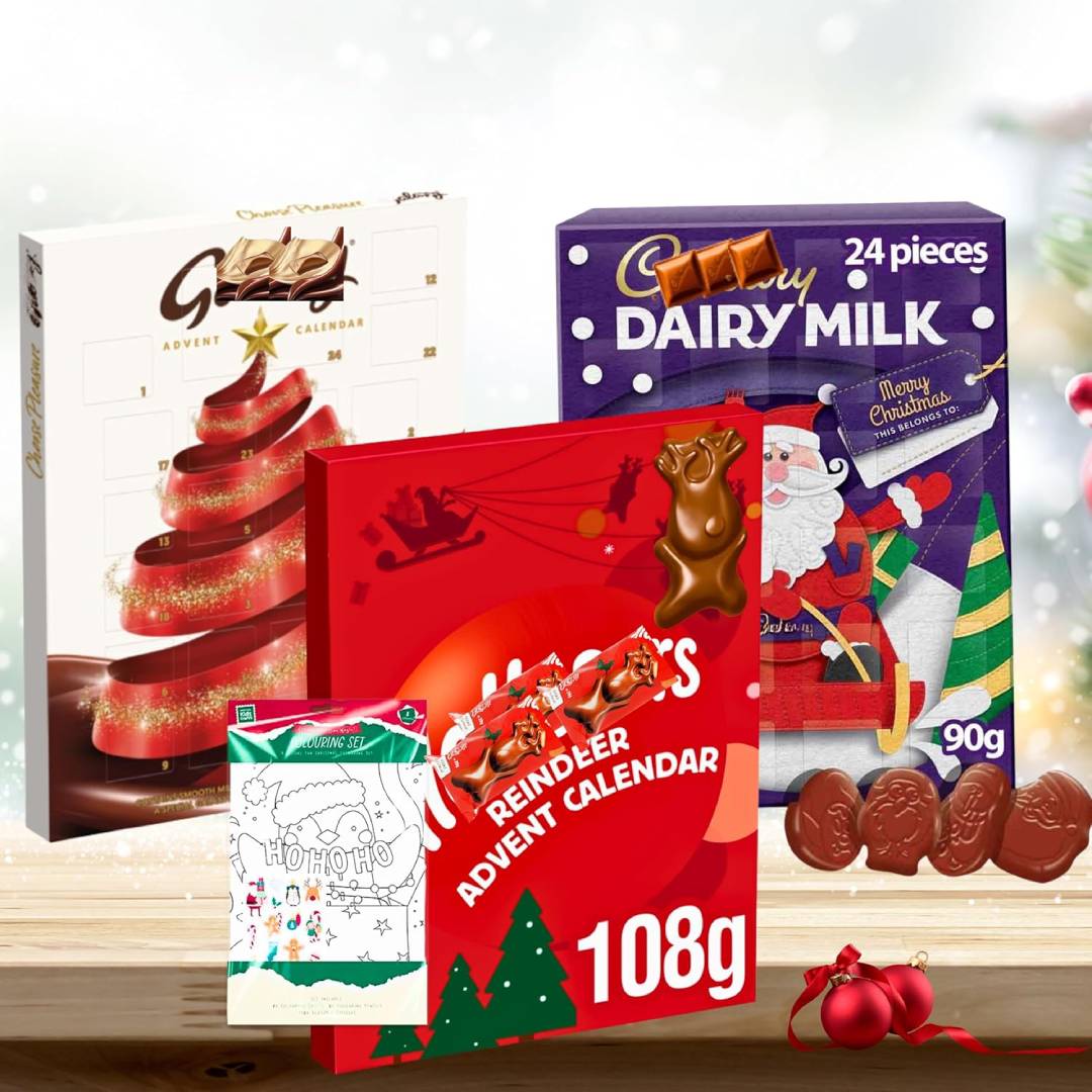 Chocolate Advent Calendar 2025-3 Pack With Dairy Milk Chocolate, Galaxy