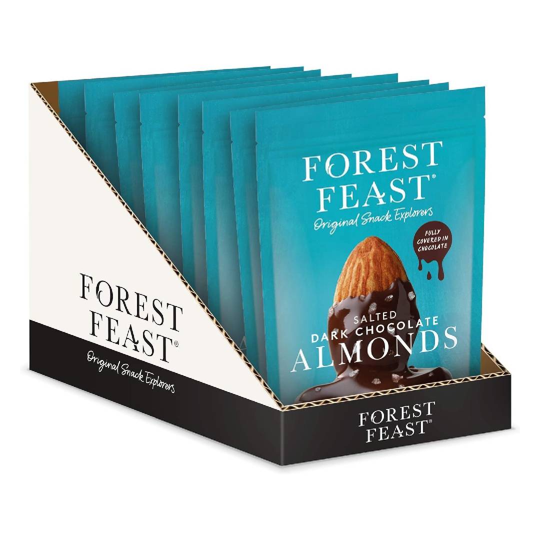 FOREST FEAST Salted Dark Chocolate Almonds 8 x 120g
