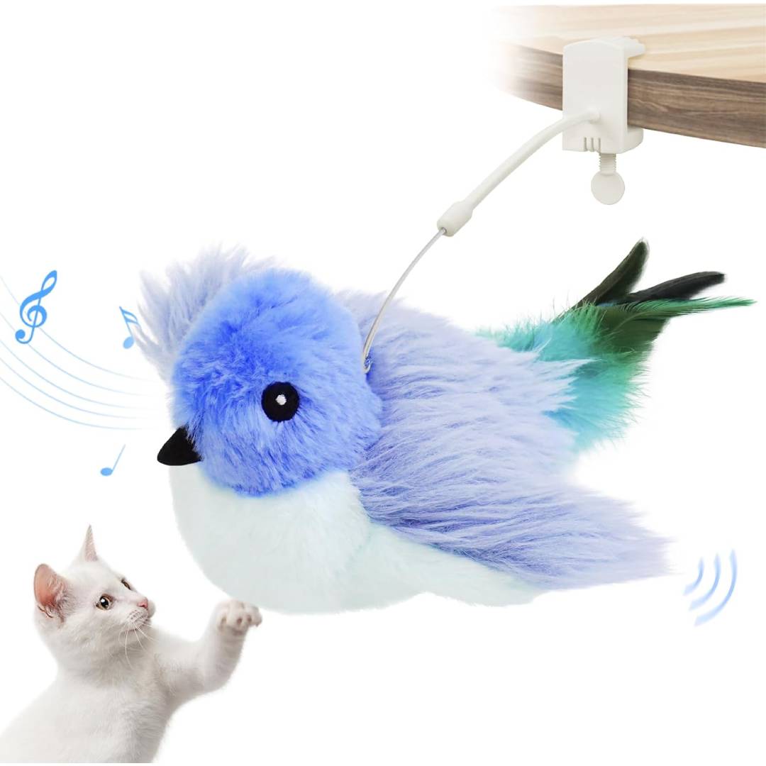 Migipaws Cat Toys,Interactive Lifelike Flapping Bird with Catnip