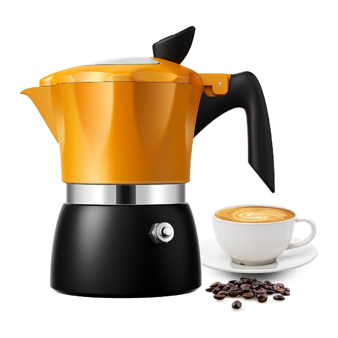 Stovetop Coffee Maker Espresso Italian Moka Pot with Transparent Top Lid