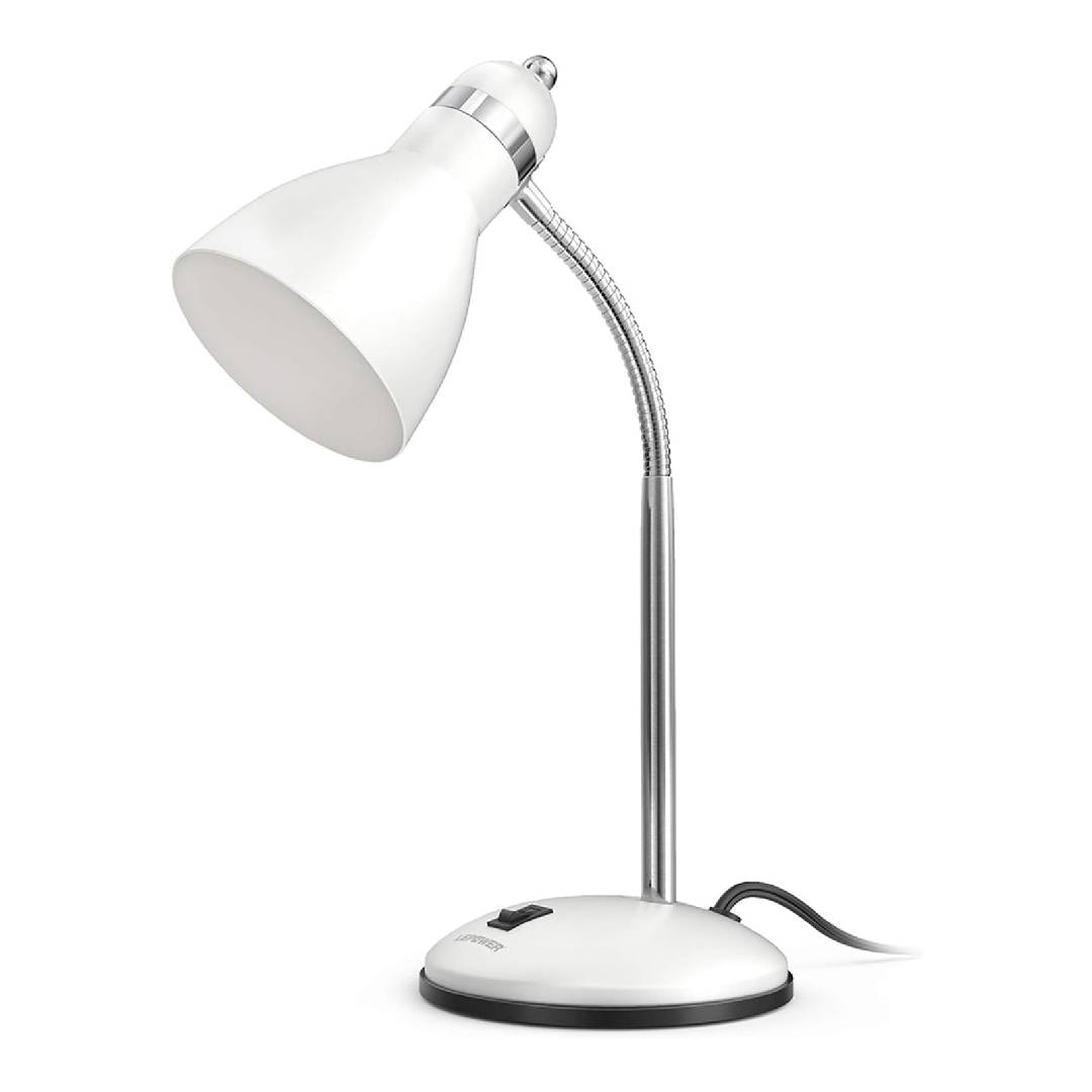 LEPOWER Metal Desk Lamp, Eye-Caring Table Lamp, Study Lamps with Flexible Goose Neck for Bedroom