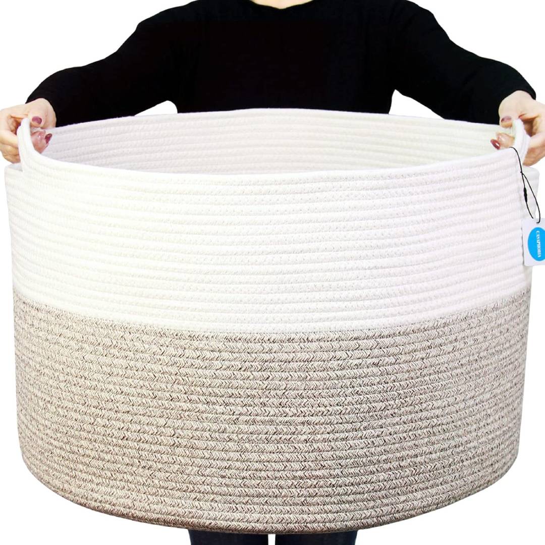 Casaphoria XXXLarge Cotton Rope Basket for Living Room