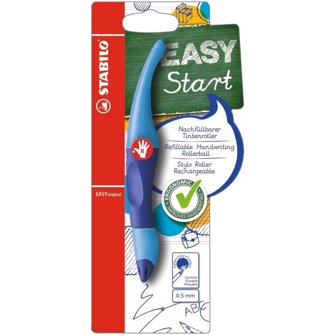 STABILO EASYoriginal - Ergonomic Rollerball - Right-Handed - Pack of 1 - Dark Blue/Light Blue