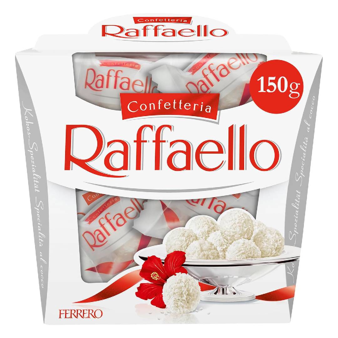 Ferrero Raffaello - Fine Cream, Crispy Almond, Crispy Waffle and Coconut Flakes - 1 Pack of 150g