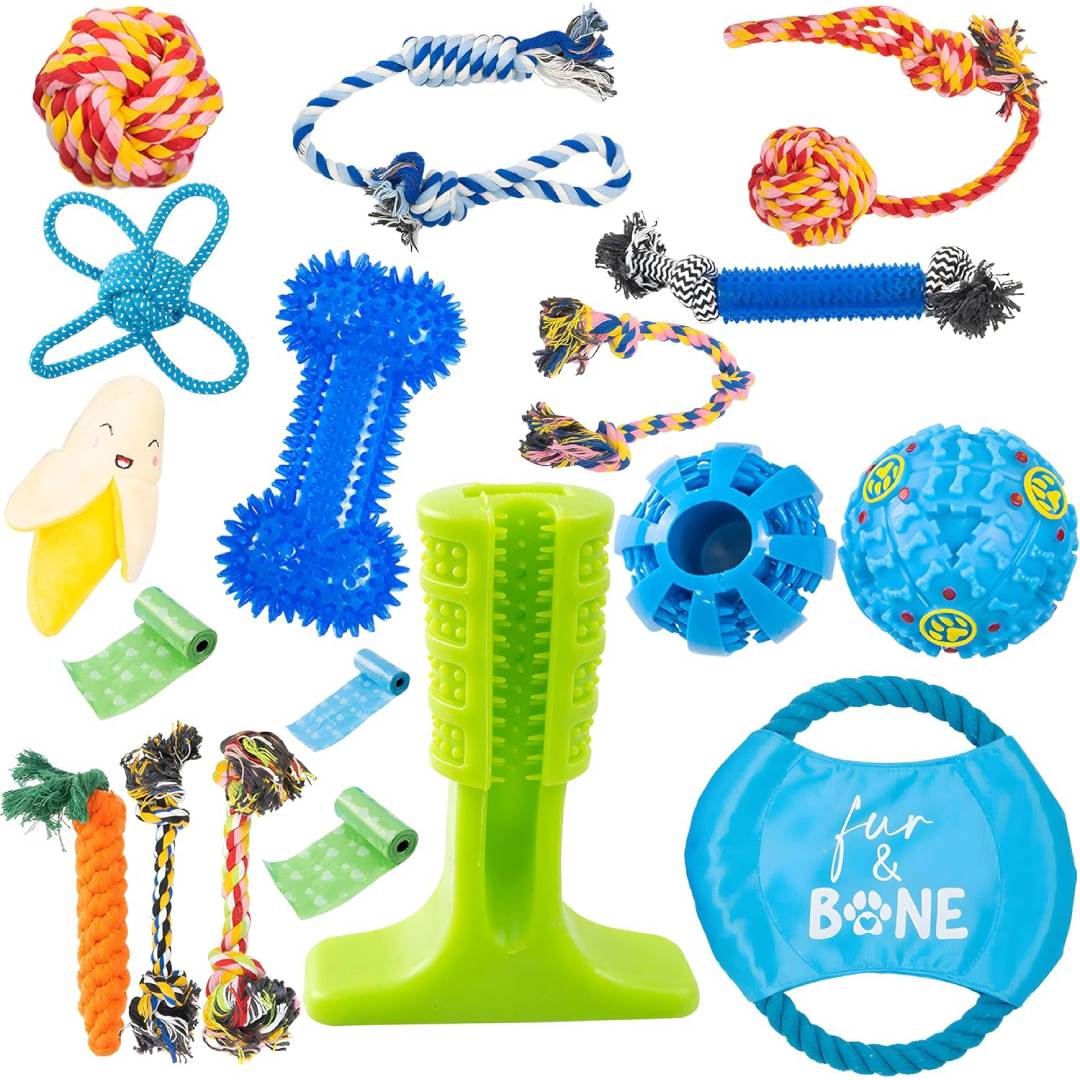 Fur & Bone Dog Chew Toys (18-Pack)