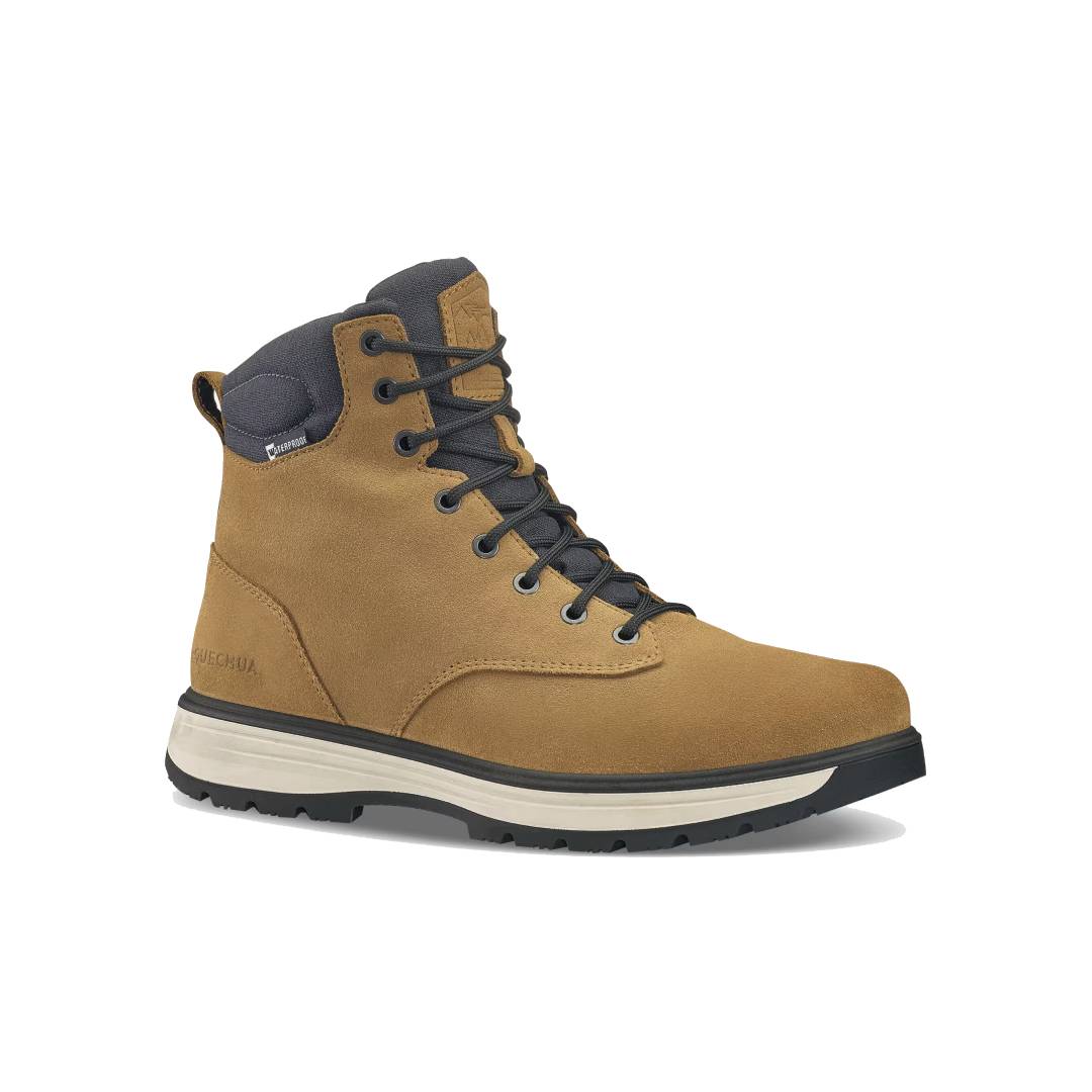 QUECHUA Men’s warm, leather hiking boots, NH500 High Leather - Brown