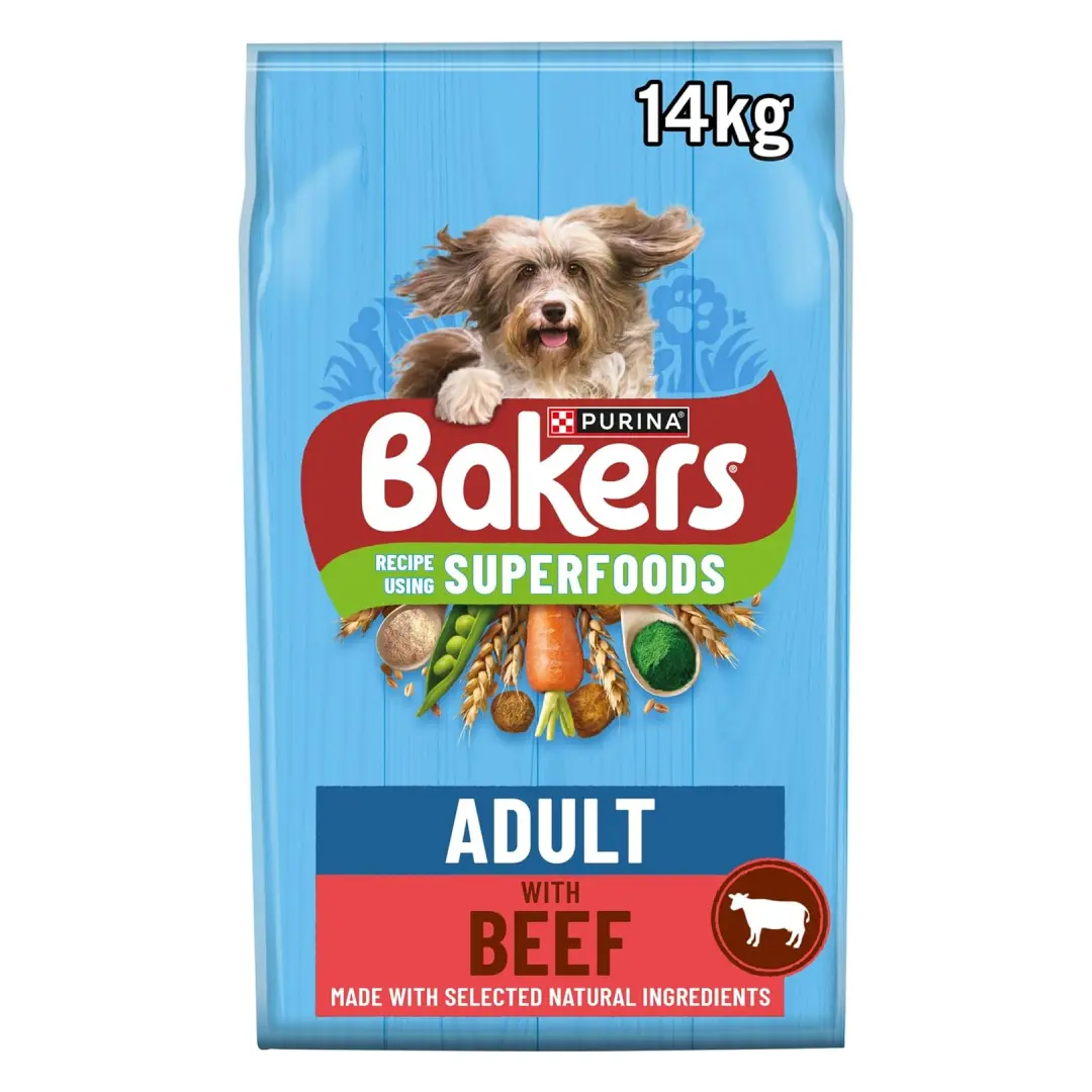 Bakers 14kg dry dog food beef and vegetables