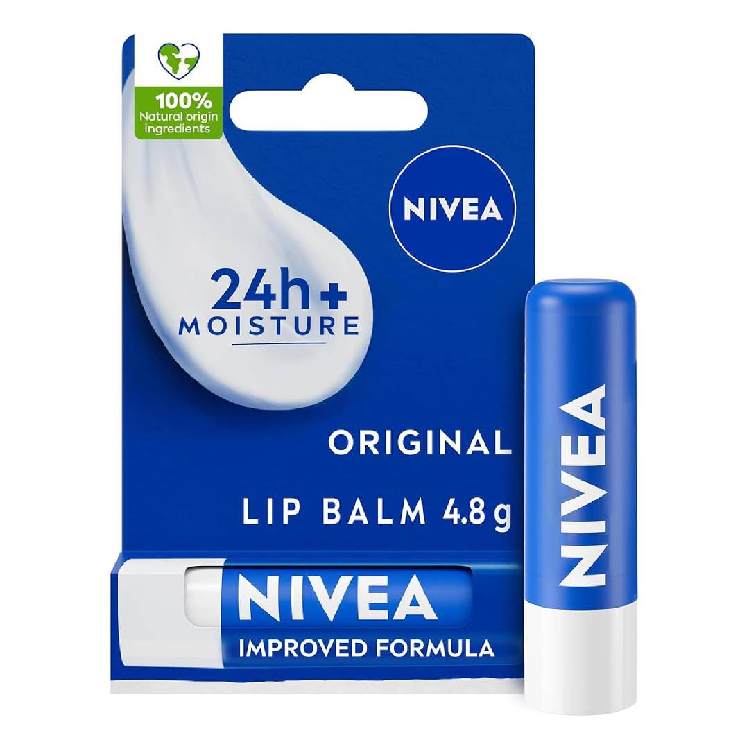 NIVEA Lip Balm Original Care (4.8g) Lip Balm Deeply Hydrates Lips for 24h+
