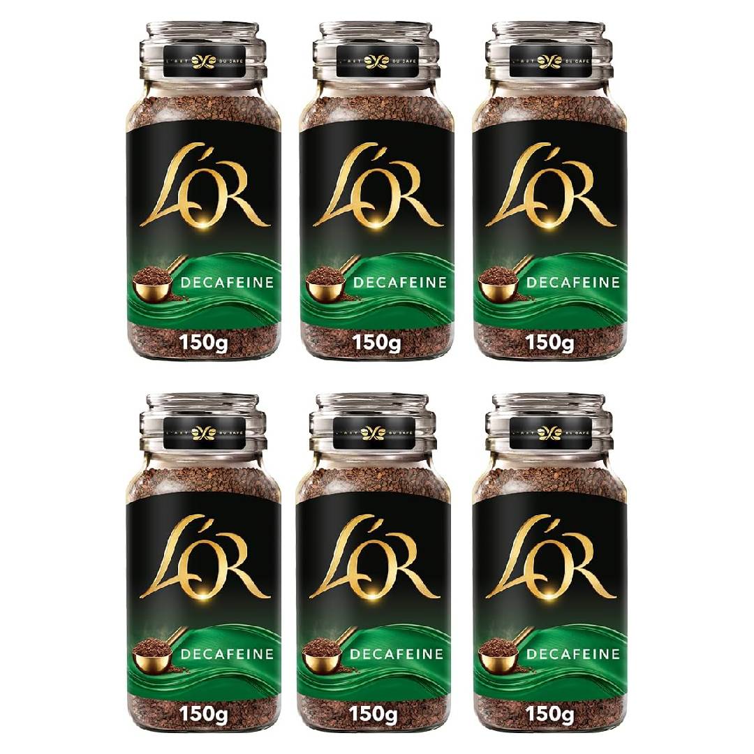 L'OR Decafeine Instant Coffee, 150g (Pack of 6, Total 900g)