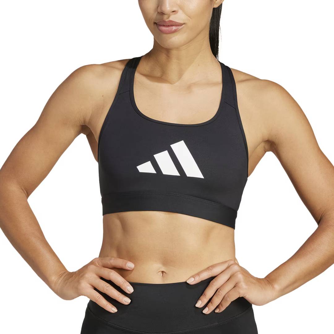 ADIDAS Women's Print Logo Sports Bra - Black