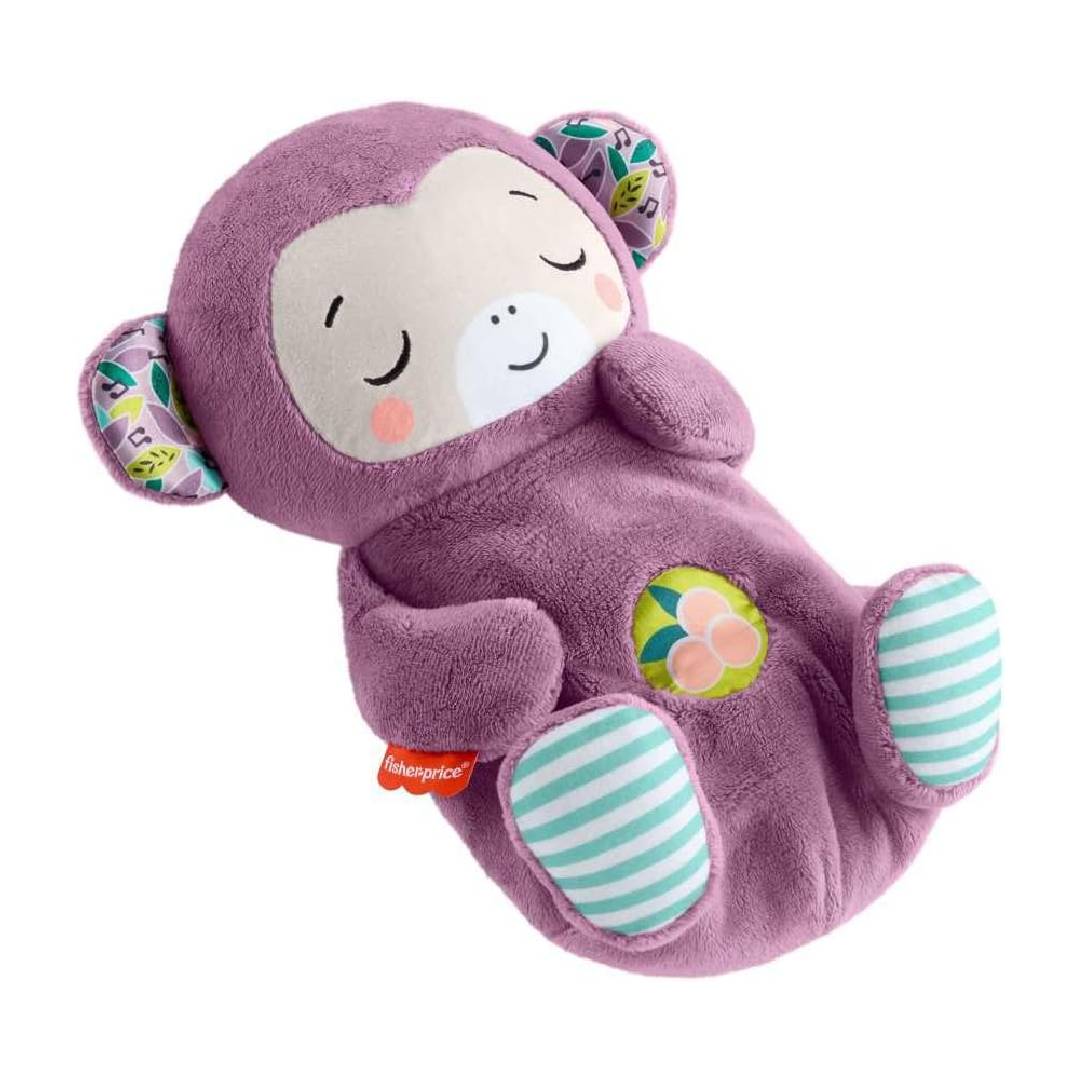 Fisher-Price Baby Toy Soothe ‘n Snuggle Purple Monkey Plush Portable Sound Machine with Breathing Motion