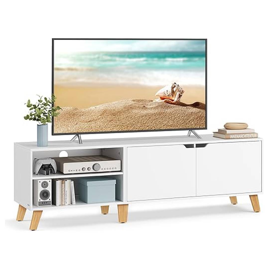 VASAGLE TV Cabinet, 160 cm Long TV Stand with 2 Doors