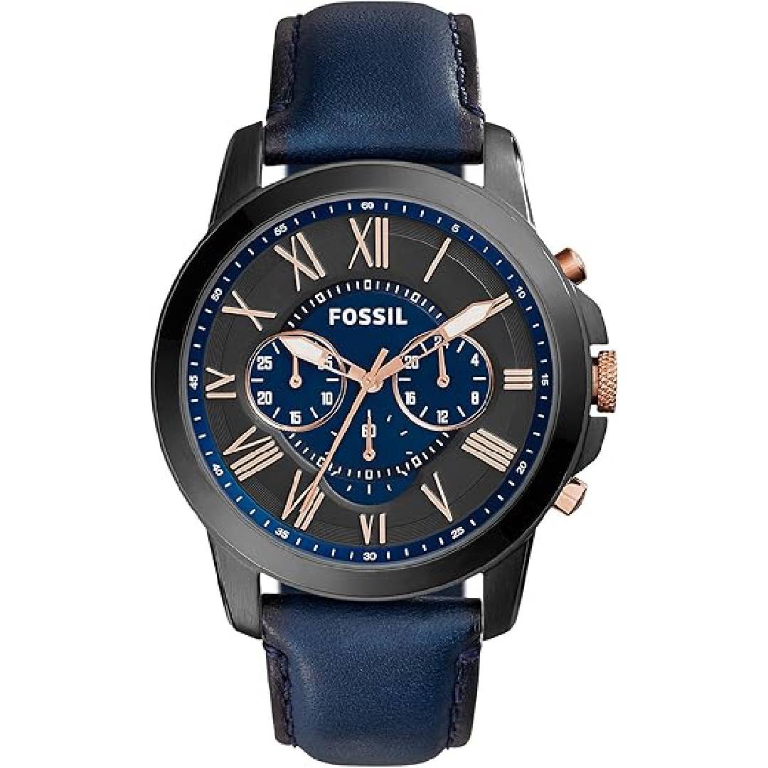 Fossil Grant Men's Quartz Chronograph Watch with Stainless Steel or Leather Strap