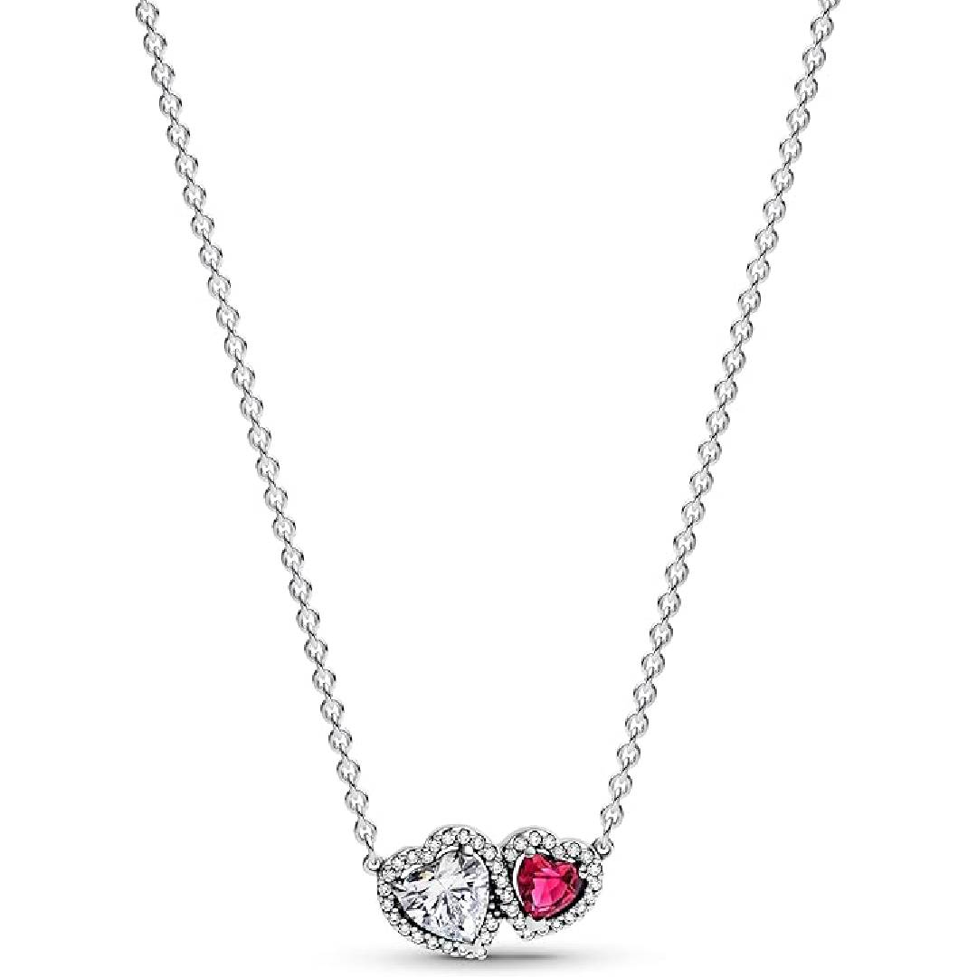 Pandora Ladies' Necklace Silver Halo Hearts 393632C01-45