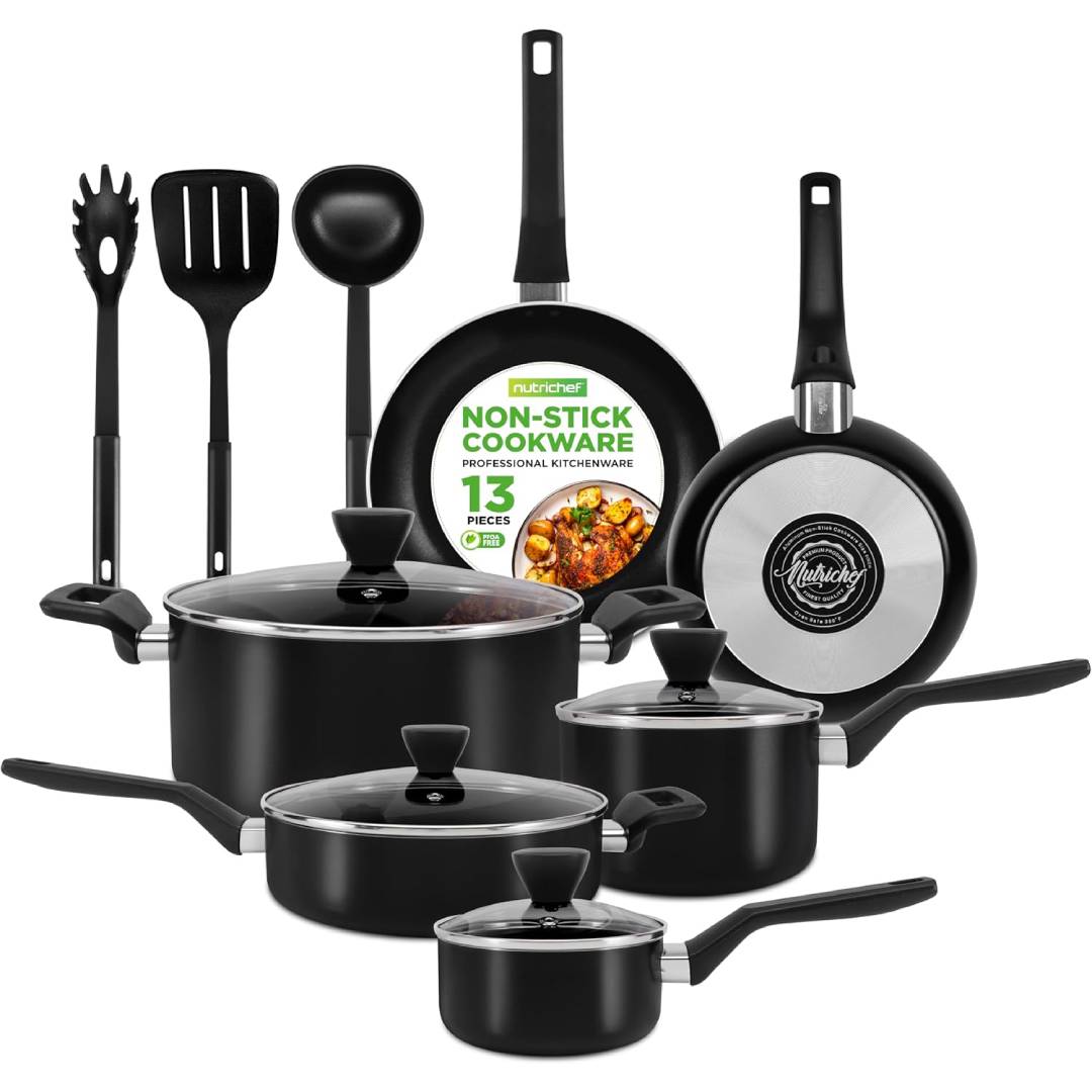 NutriChef NCCWA13 • 13-Piece Nonstick Cookware Set