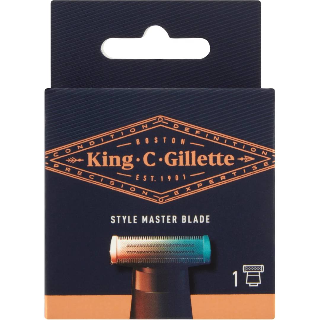 Gillette King C. Gillette Style Master Blade with 4D Metal Razor Blades Refill Pack
