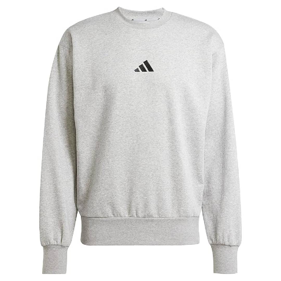 adidas Men's Essentials Feelcozy Fleece Sweatshirt • Grey