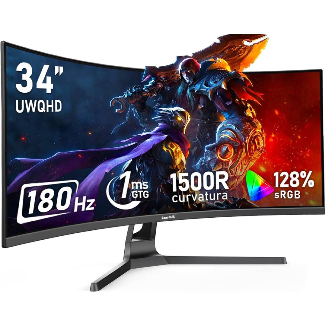Gawfolk 34 Inch Ultrawide Curved 180Hz Gaming Computer Monitor