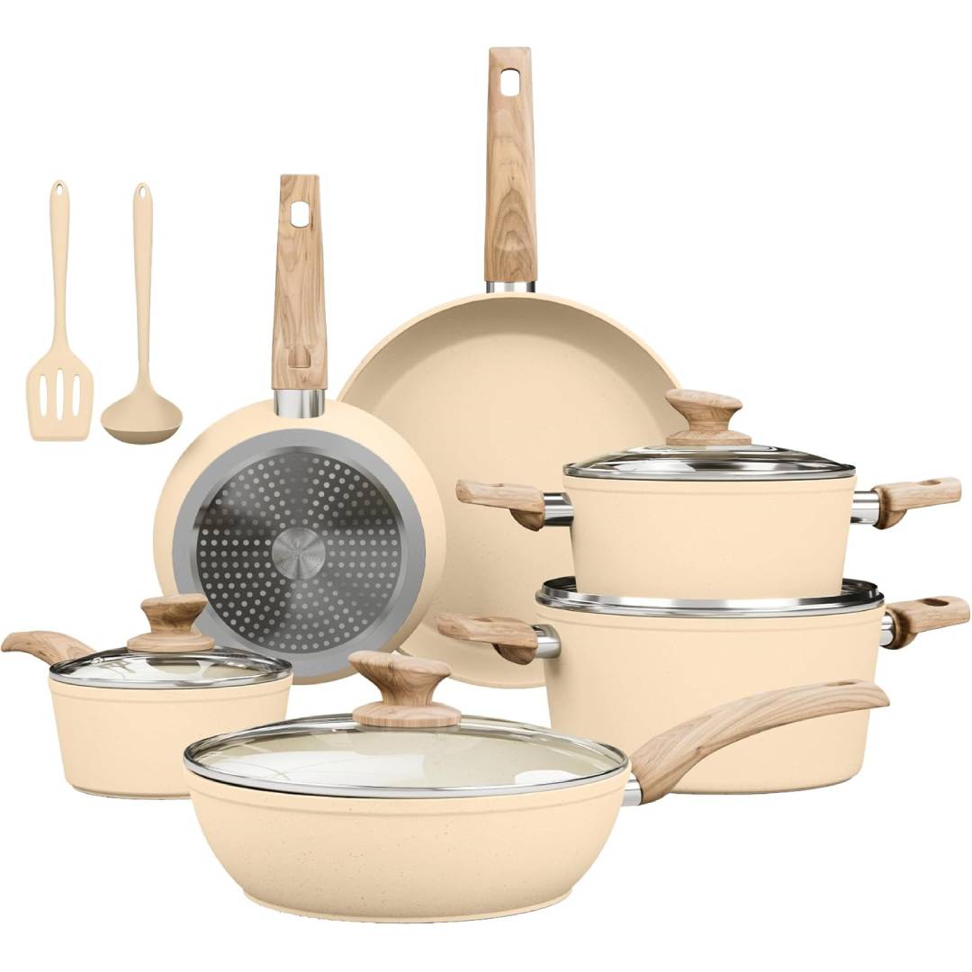 Kitchen Academy Induction Hob Pots and Pans Set Non Stick