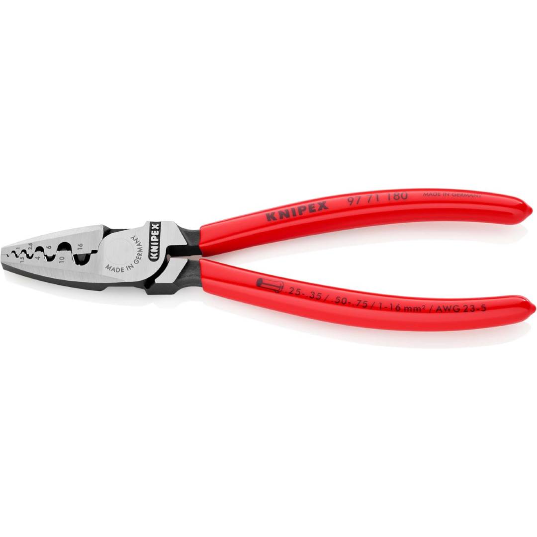 KNIPEX Crimping Pliers for Wire Ferrules with Plastic Coating 180 mm