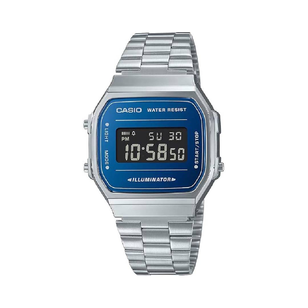 Casio Unisex's Digital Quarz Watch with Stainless Steel Strap A168WEM-2BEF