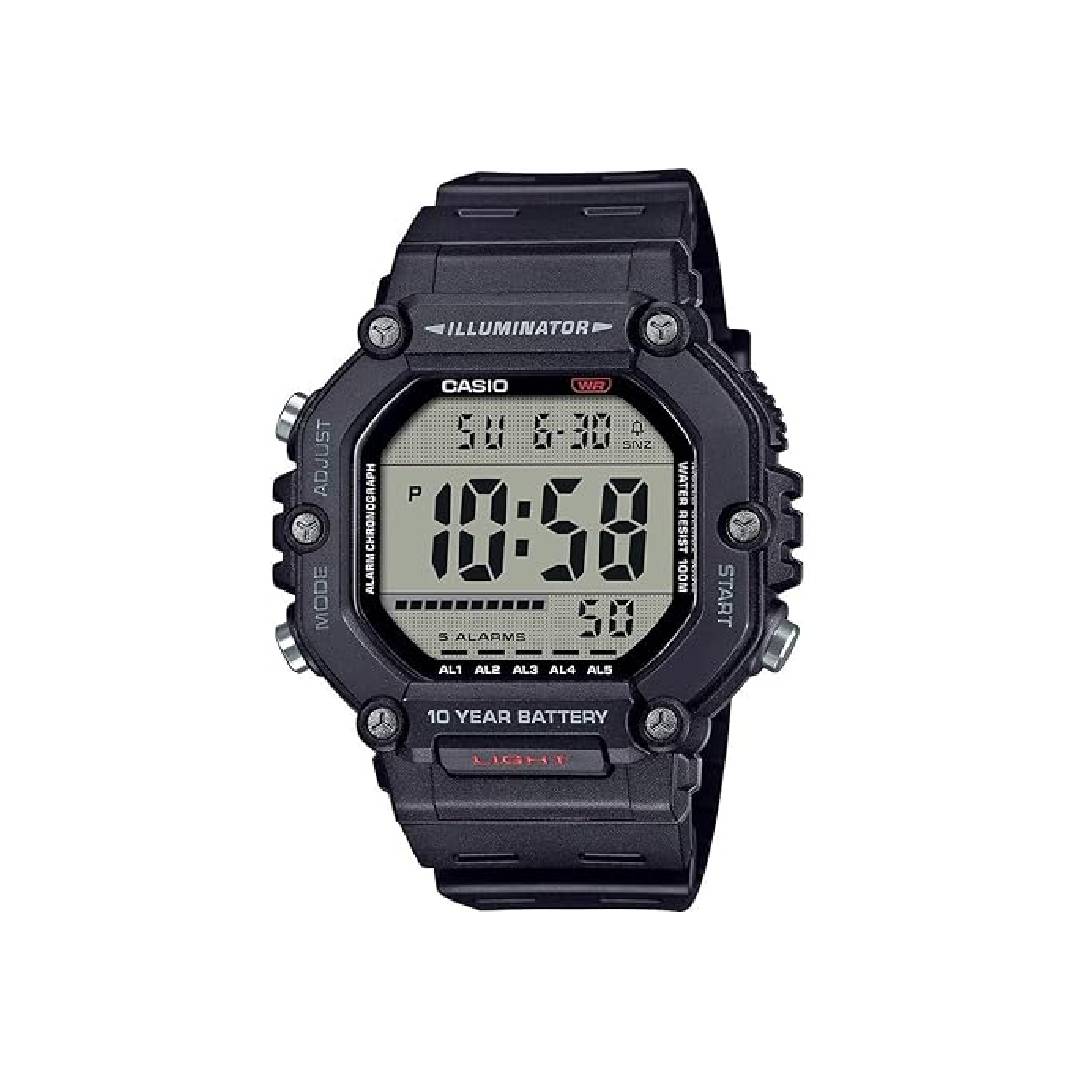 Casio Men's Digital Quartz Watch with Plastic Strap AE-1600H-1AVEF
