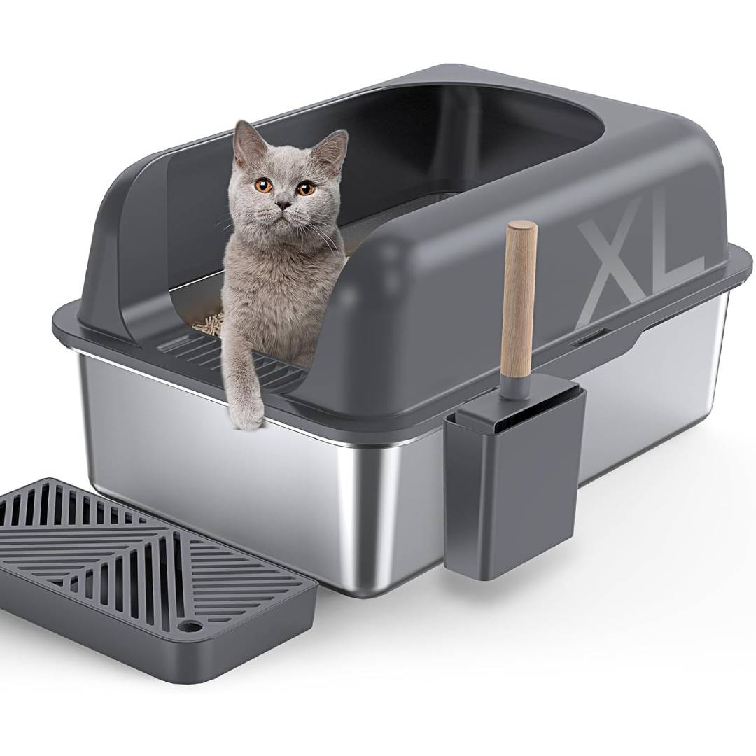 Gimars XL Stainless Steel Cat Litter Box