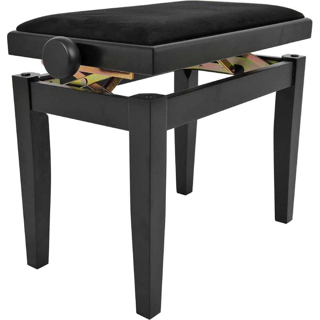 Piano Bench Elegance black matte - Solid wood