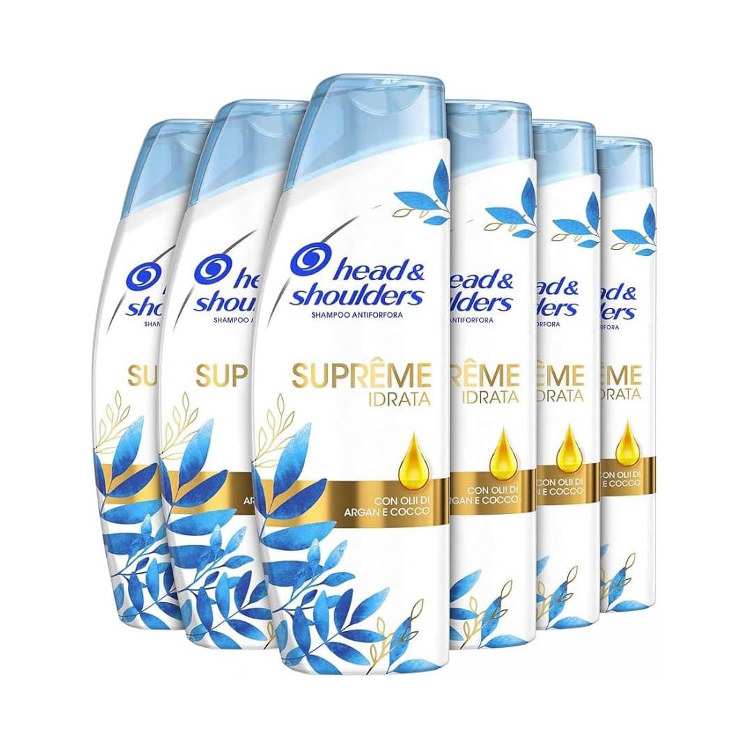 Head & Shoulders 6 x 400ml Supreme Moisture Dandruff Shampoo for Soft Hair