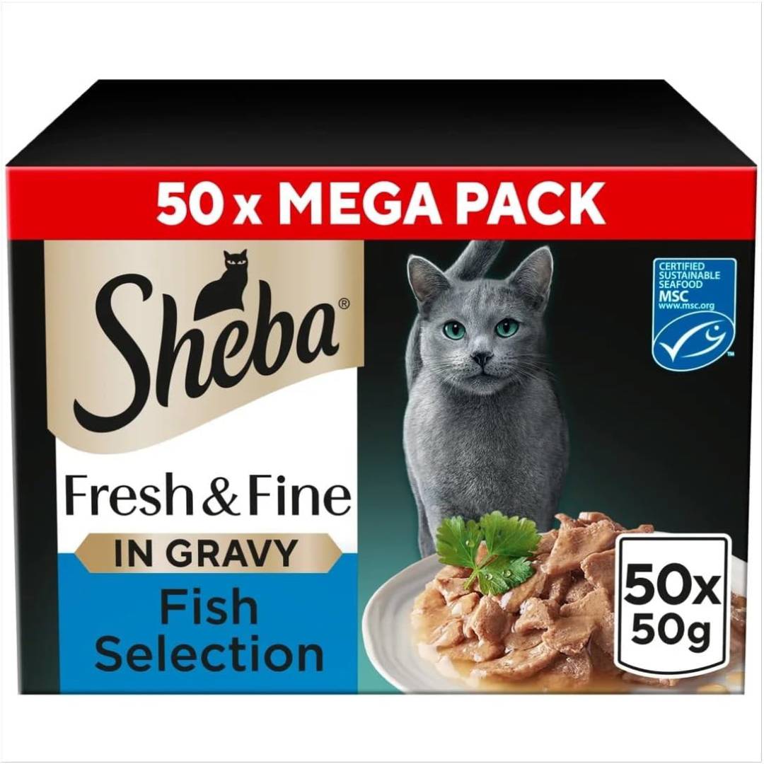 Sheba CATCARE Pouch Wet Fresh & Fine (Fish)-for Adult-50 g-Multipack Standard