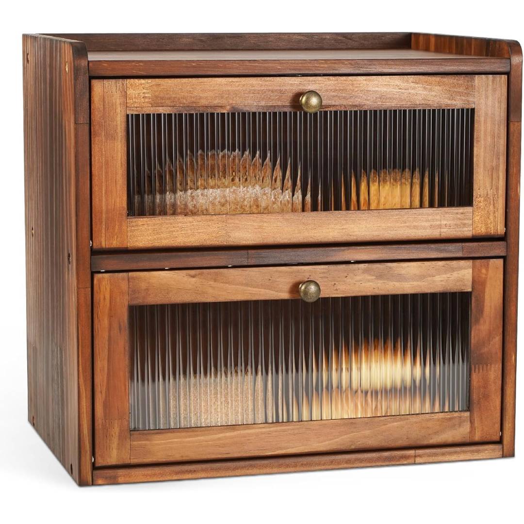 Double Layer Large Bread Box for Kitchen Counter