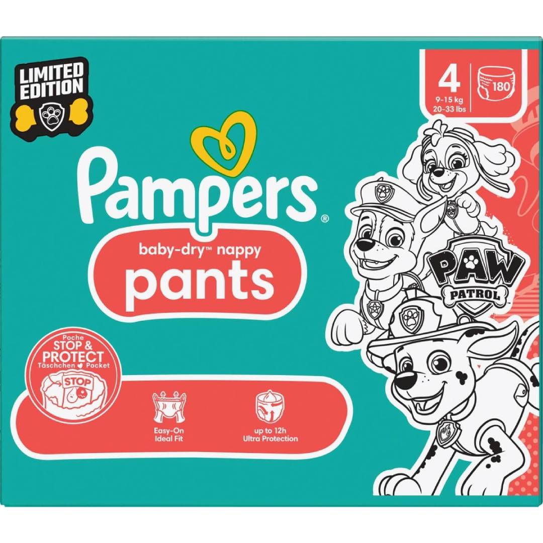 Pampers Baby-Dry Nappy Pants Paw Patrol Edition Size 4