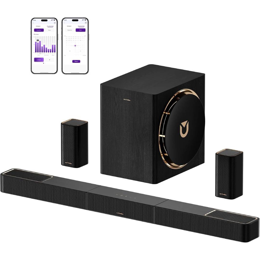 ULTIMEA Professional 7.1.4ch Wireless Surround Sound System with 8" Wireless Subwoofer & 2 Surround Speakers