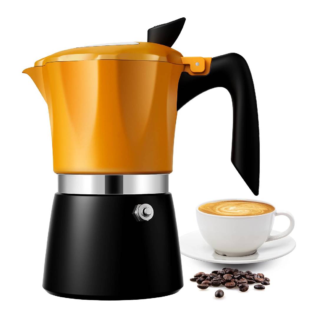 Stovetop Coffee Maker Espresso Italian Moka Pot with Transparent Top Lid