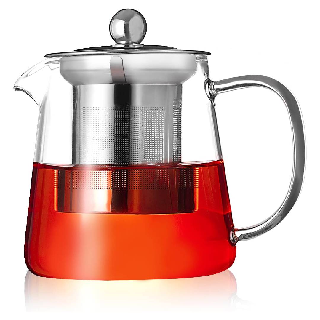 PluieSoleil Clear Glass Teapot with Infuser