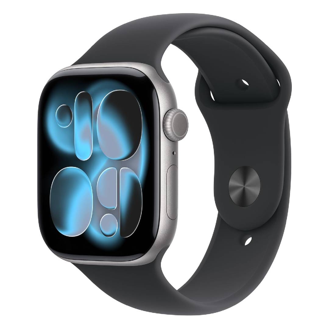 Apple Watch Series 11 GPS 46mm Smartwatch with Space Grey Aluminium Case with Black Sport Band M/L